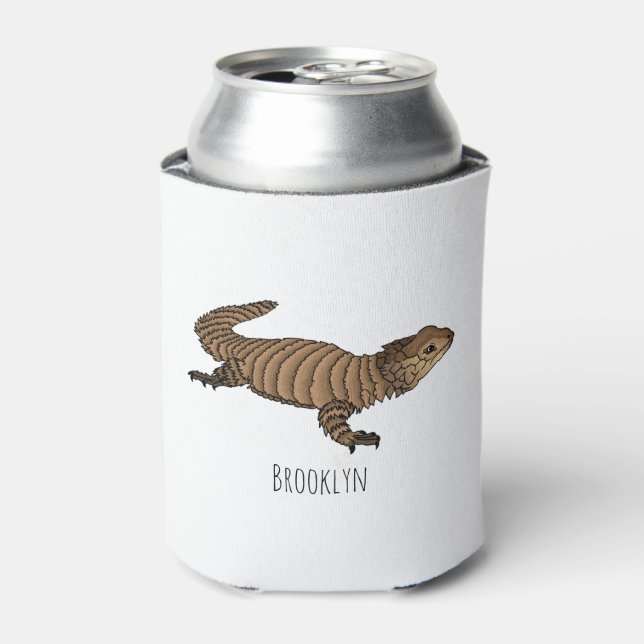 Enfriador De Latas Ilustracion personalizado de lagarto de Armadillo (Lata Anverso)