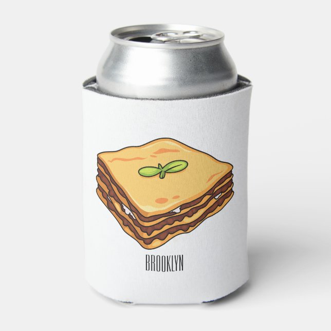 Enfriador De Latas Ilustracion personalizado de Lasagna (Lata Anverso)