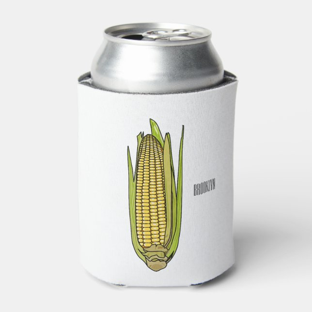 Enfriador De Latas Ilustracion personalizado de maíz (Lata Anverso)