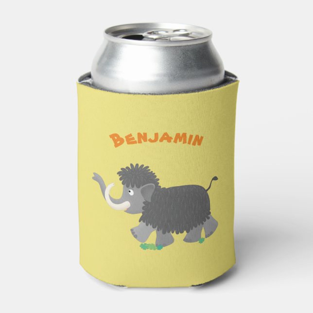 Enfriador De Latas Ilustracion personalizado de mamut torpe (Lata Anverso)