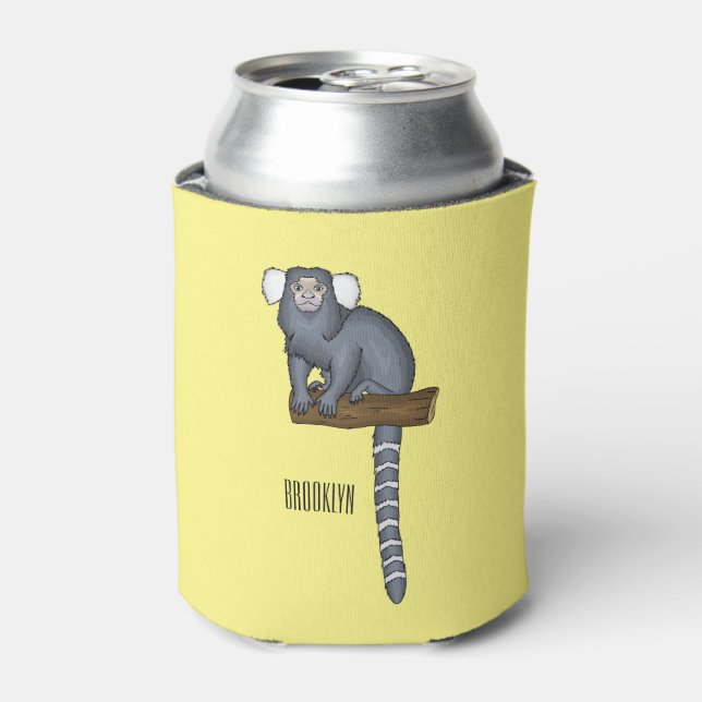 Enfriador De Latas Ilustracion personalizado de marmoset común (Lata Anverso)