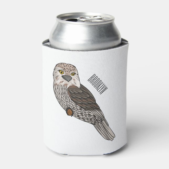Enfriador De Latas Ilustracion personalizado de pájaro de Tawny (Lata Anverso)