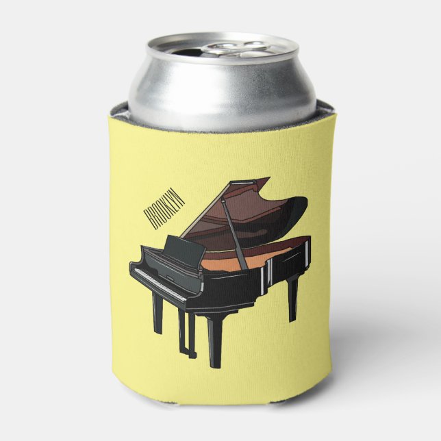 Enfriador De Latas Ilustracion personalizado de piano (Lata Anverso)