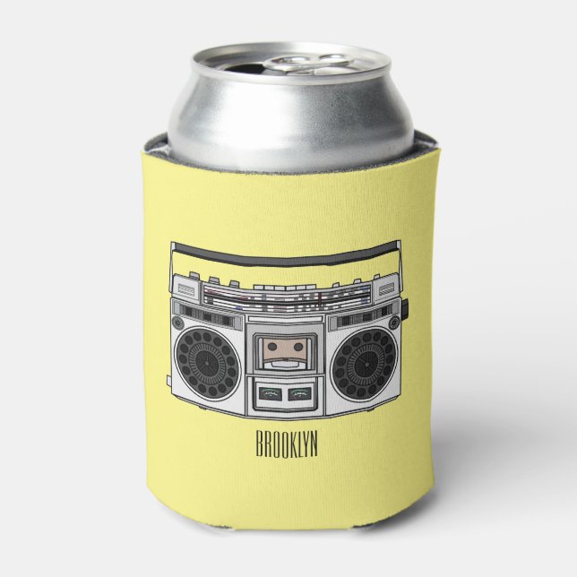 Enfriador De Latas Ilustracion personalizado de radio (Lata Anverso)
