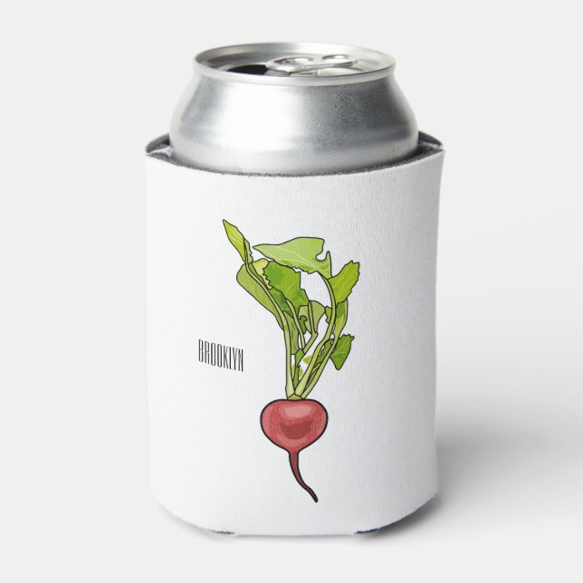 Enfriador De Latas Ilustracion personalizado de Radish (Lata Anverso)