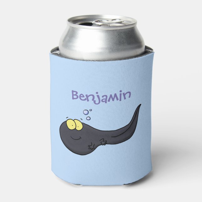 Enfriador De Latas Ilustracion personalizado de renacuajo divertido (Lata Anverso)