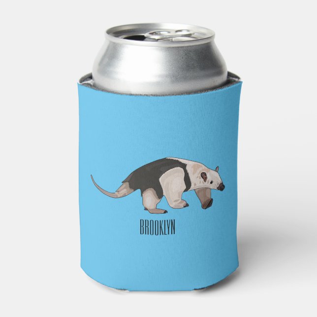 Enfriador De Latas Ilustracion personalizado de Tamandua (Lata Anverso)