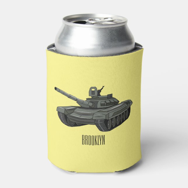 Enfriador De Latas Ilustracion personalizado de tanques (Lata Anverso)