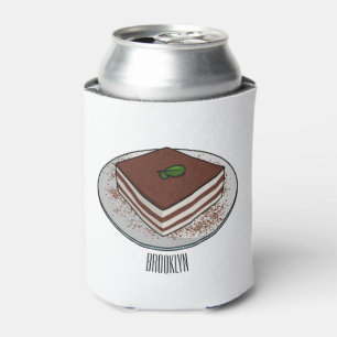 Enfriador De Latas Ilustracion personalizado de tarta de Tiramisu