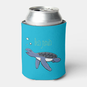 Enfriador De Latas Ilustracion personalizado de tortuga marina de beb
