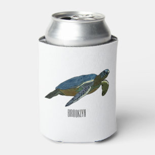 Enfriador De Latas Ilustracion personalizado de tortugas marinas