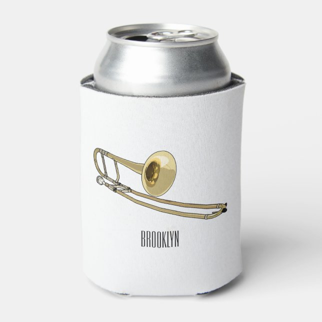 Enfriador De Latas Ilustracion personalizado de Trombone (Lata Anverso)