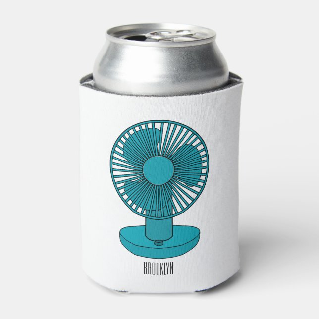 Enfriador De Latas Ilustracion personalizado de ventilador (Lata Anverso)