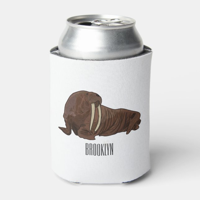 Enfriador De Latas Ilustracion personalizado de Walrus (Lata Anverso)