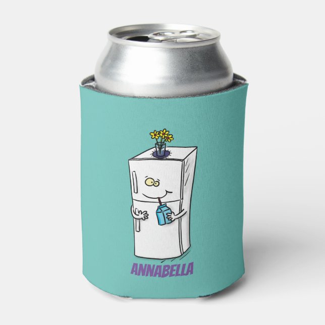 Enfriador De Latas Ilustracion personalizado frigorífico divertido (Lata Anverso)