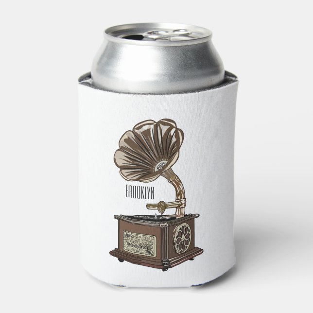 Enfriador De Latas Ilustracion personalizado girable (Lata Anverso)