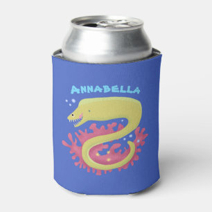 Enfriador De Latas Ilustracion personalizado gracioso de moray verde