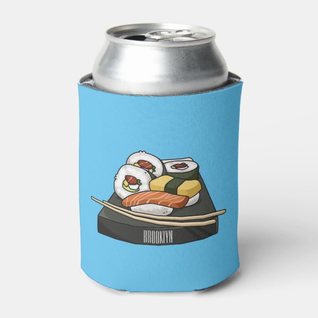 Enfriador De Latas Ilustracion personalizado Sushi (Lata Anverso)