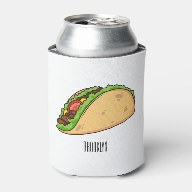 Enfriador De Latas Ilustracion personalizado Taco (Lata Anverso)
