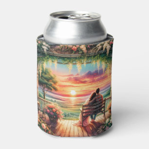 Enfriador De Latas Ilustración romántica de la vista del porche al at