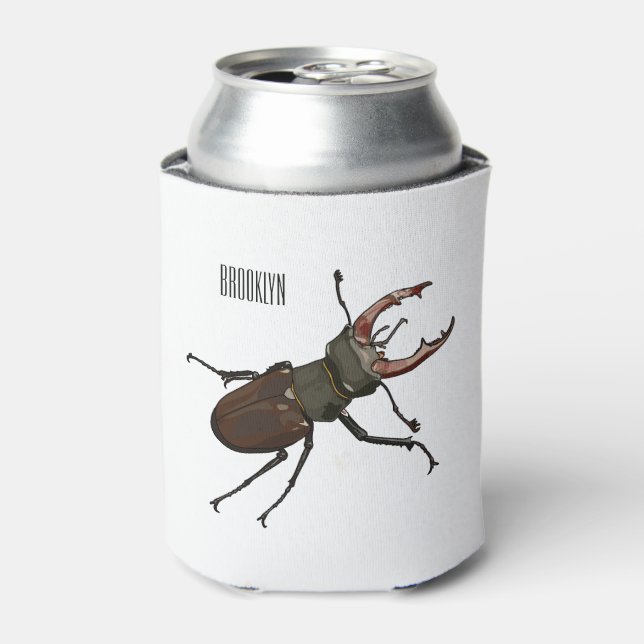 Enfriador De Latas Ilustracion Stag beetle personalizado (Lata Anverso)
