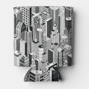 Enfriador De Latas Ilustracion urbano de rascacielos, sin costuras is