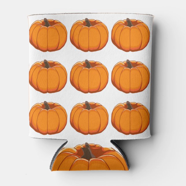 Enfriador De Latas Ilustracion vibrante de calabaza amarilla. (Anverso)