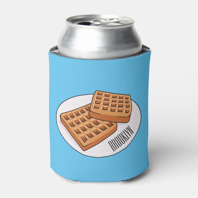 Enfriador De Latas Ilustracion Waffle personalizado (Lata Anverso)