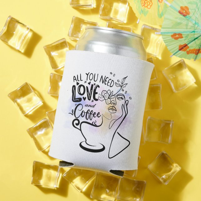 Enfriador De Latas Ilustraciones estéticos, café Chica (Verano in situ)