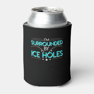 Enfriador De Latas Im rodeado por el hielo agujerea la pesca del