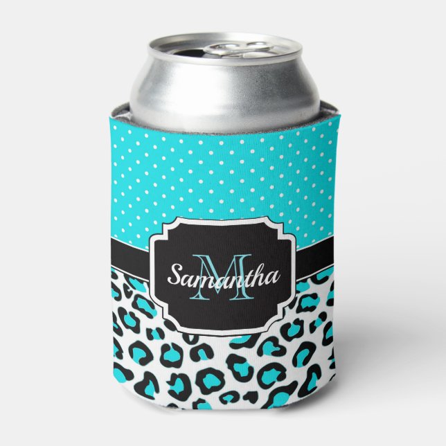 Enfriador De Latas Impresión Cute Leopard (Lata Anverso)