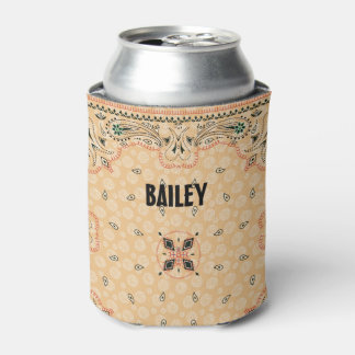 Enfriador De Latas Impresión de Bandana de Oro Paisley Occidental per