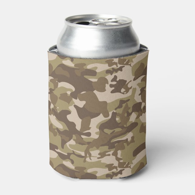 Enfriador De Latas Impresión de camuflaje de Khaki del ejército (Lata Anverso)