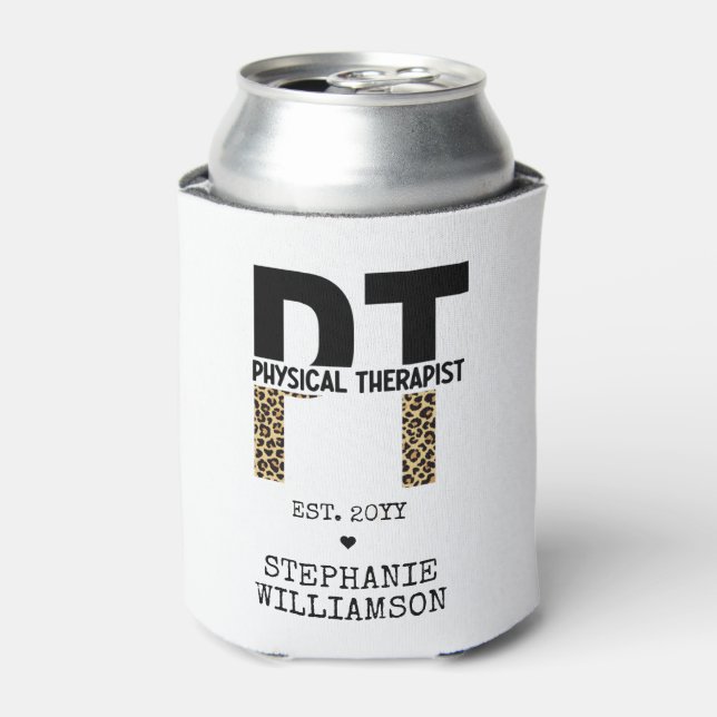 Enfriador De Latas Impresión de Cheetah, terapeuta física PT personal (Lata Anverso)