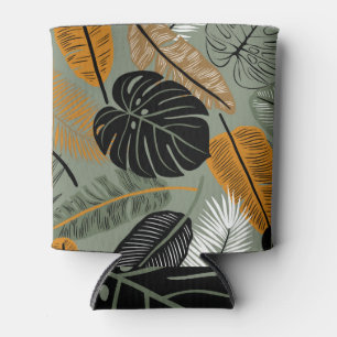 Enfriador De Latas Impresión de hojas tropicales delgadas