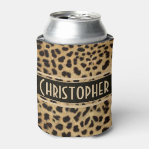 Enfriador De Latas Impresión de la piel del punto del leopardo