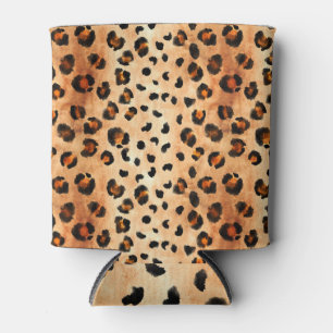 Enfriador De Latas Impresión de leopardo de color de agua: Textura ex