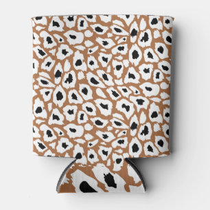Enfriador De Latas Impresión de leopardo: Diseño Animal Africano.