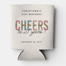 Enfriador De Latas Impresión de leopardo Fiesta de cumpleaños 21