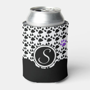 Enfriador De Latas Impresión de paja negra, blanca y púrpura