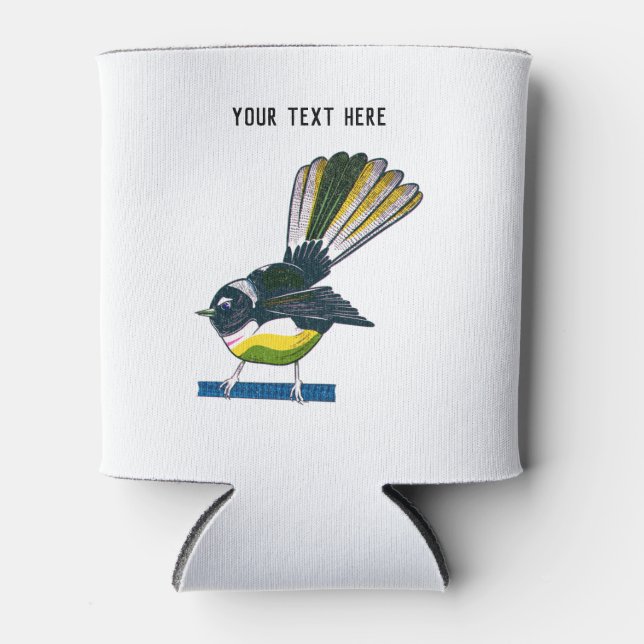 Enfriador De Latas Impresión de pájaro NZ retro fantástico (Anverso)