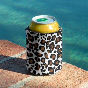 Enfriador De Latas Impresión de patrón de pieles de gato grande de le