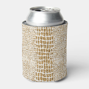 Enfriador De Latas Impresión del cocodrilo del purpurina del oro