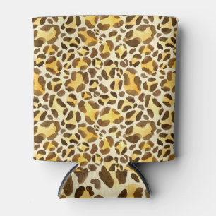 Enfriador De Latas Impresión sin foco de color de agua de leopardo