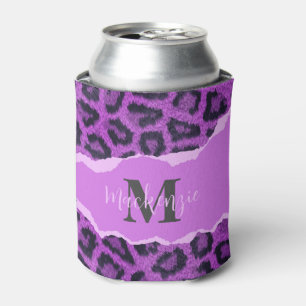 Enfriador De Latas Impresión violeta de leopardo