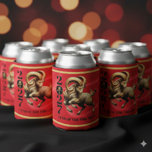 Enfriador De Latas Impresionante Año Chino del Caballo de Fuego Rojo
