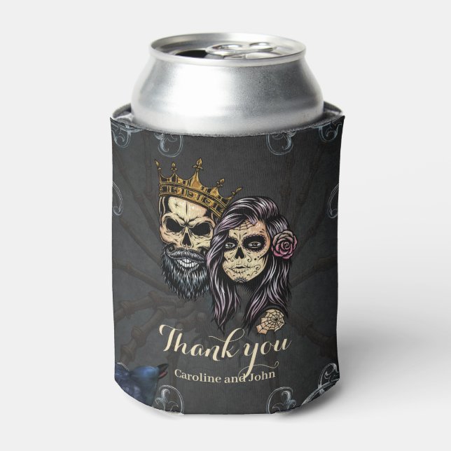 Enfriador De Latas Impresionante diseño de boda gótico oscuro con crá (Lata Anverso)