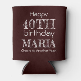 Enfriador De Latas Impresionante gracioso feliz 40 cumpleaños marrón