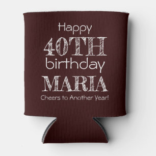 Enfriador De Latas Impresionante gracioso feliz 40 cumpleaños marrón 