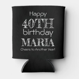 Enfriador De Latas Impresionante gracioso feliz 40 cumpleaños negro
